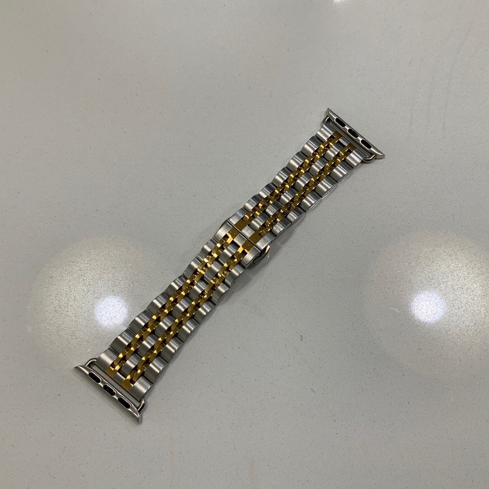 Silver and Gold Apple Watch band